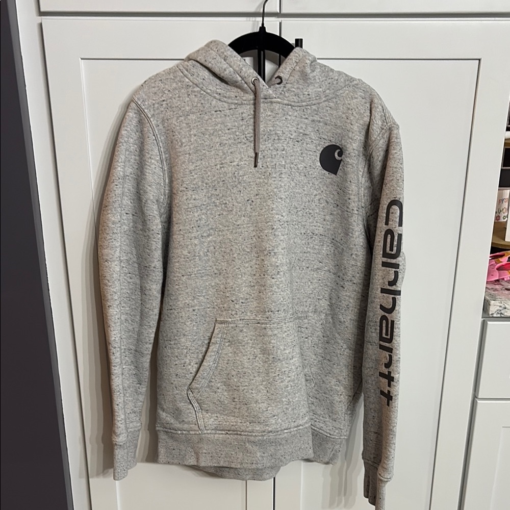 Carhartt Gray Quarter-Zip Sweater with Logo
